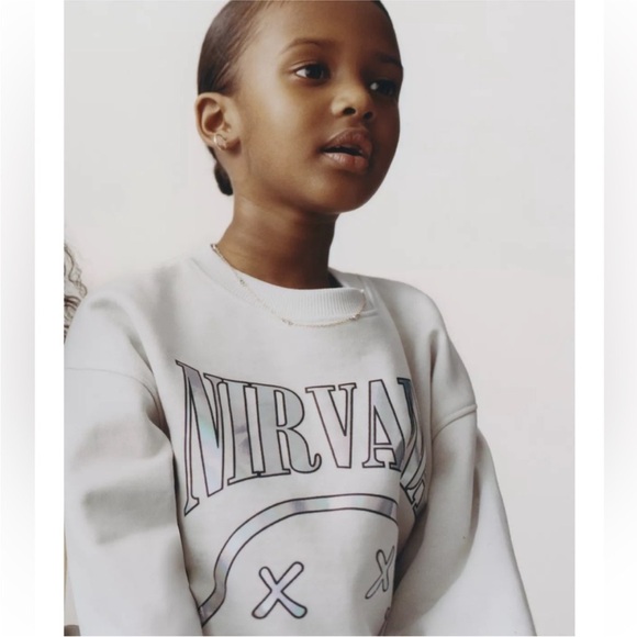 Zara Other - ZARA IRIDESCENT NIRVANA PRINT SWEATSHIRT